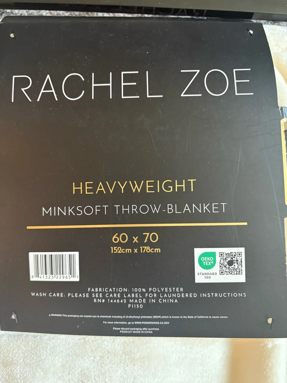 Rachel Zoe Cream Plush Minksoft Throw Blanket 60 x 70”